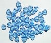 50 9mm Transparent Light Sapphire Leaf Beads